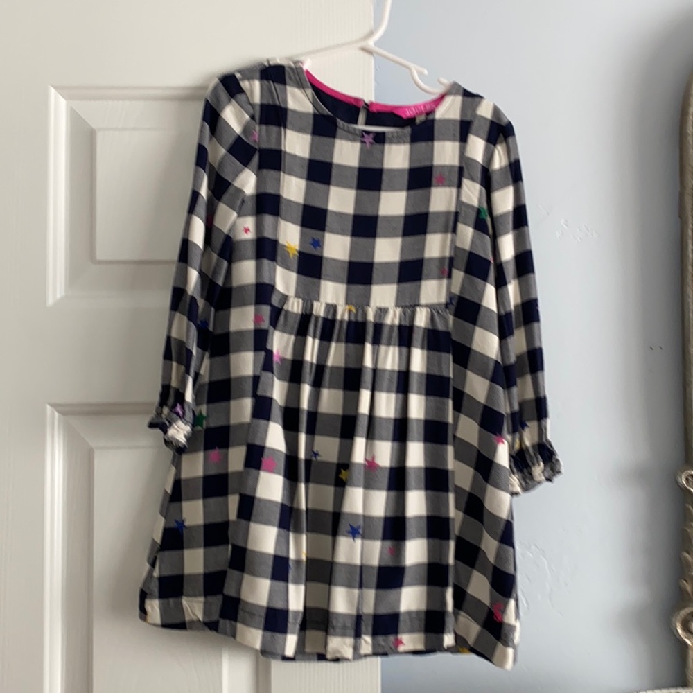 Navy and white gingham toddler 4 dress.